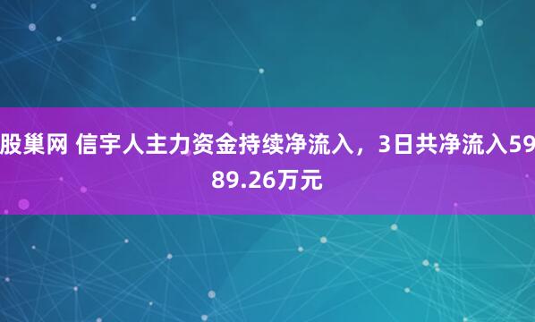 股巢网 信宇人主力资金持续净流入，3日共净流入5989.26万元