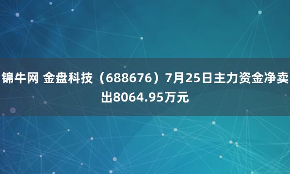 锦牛网 金盘科技（688676）7月25日主力资金净卖出8064.95万元