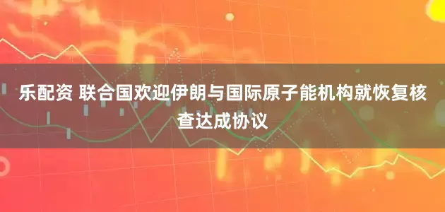 乐配资 联合国欢迎伊朗与国际原子能机构就恢复核查达成协议
