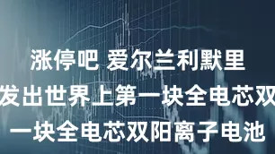 涨停吧 爱尔兰利默里克大学开发出世界上第一块全电芯双阳离子电池