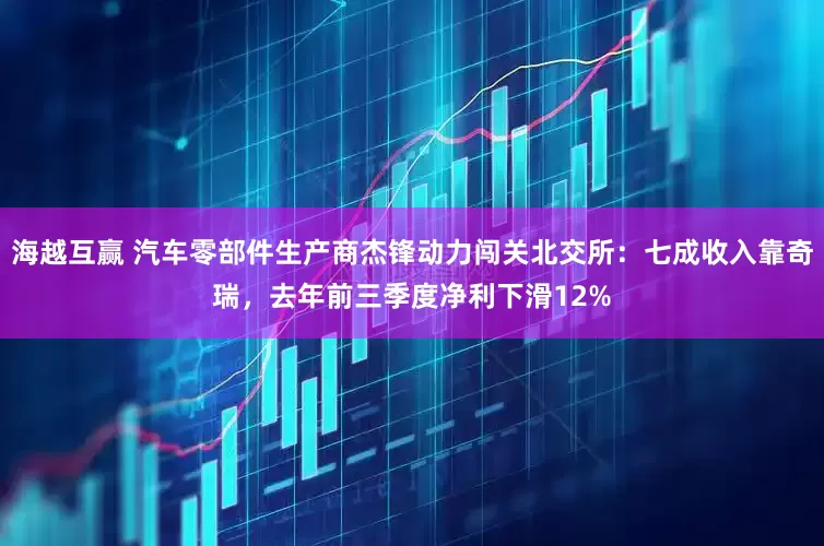 海越互赢 汽车零部件生产商杰锋动力闯关北交所:七成收入靠奇瑞,去年前三季度净利下滑12%