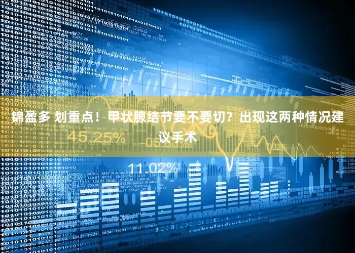 锦盈多 划重点！甲状腺结节要不要切？出现这两种情况建议手术