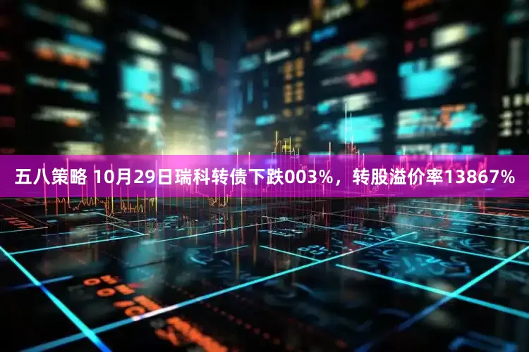 五八策略 10月29日瑞科转债下跌003%，转股溢价率13867%